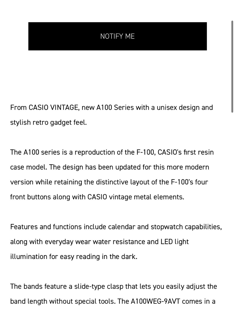 Casio A100 Gold Watch - Picture 9 of 9